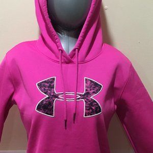 UNDER ARMOUR WOMENS XL LOOSE STORM BIG LOGO HOODIE HOT PINK (pre-owned)